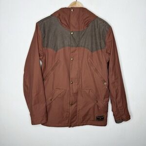 Burton‎ Folsom Jacket Men's Small Brown Dry Ride Thermolite  Ski Snowboard READ